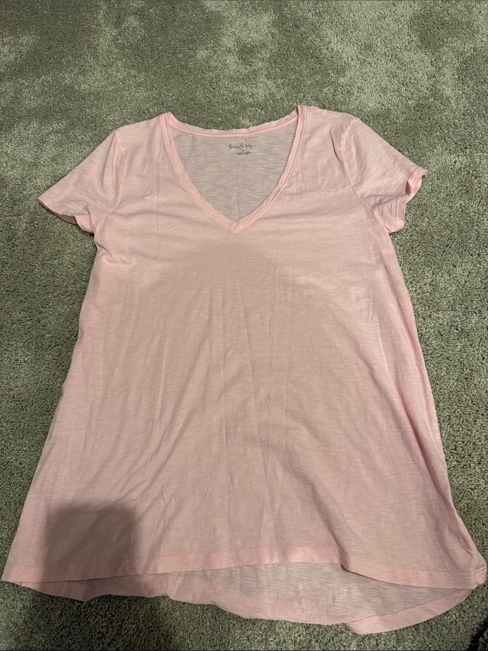 Lilly Pulitzer Light Pink V-Neck Short Sleeve Tee